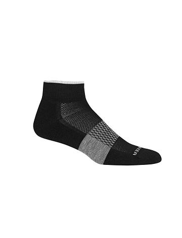 Black / Snow Men's Icebreaker Merino Multisport Light Mini Socks | USA 1031NWYB